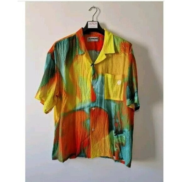 Zara Other - NWT! ZARA x RHUIGI Multicolor Embroidered Logo Tie Dye Camp Shirt 6085 405